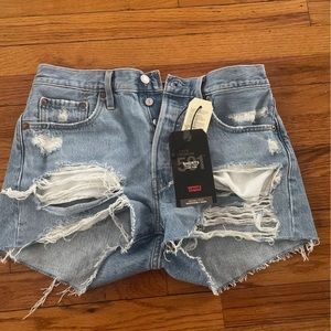 Levi’s 501 high rise denim shorts